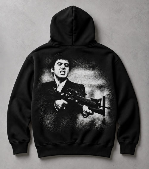 ALCATRAZ CLO FINAL STAND — Oversize Hoodie Siyah ürün mockup