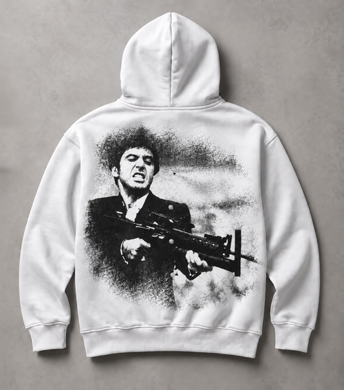 ALCATRAZ CLO FINAL STAND — Oversize Hoodie Beyaz ürün mockup