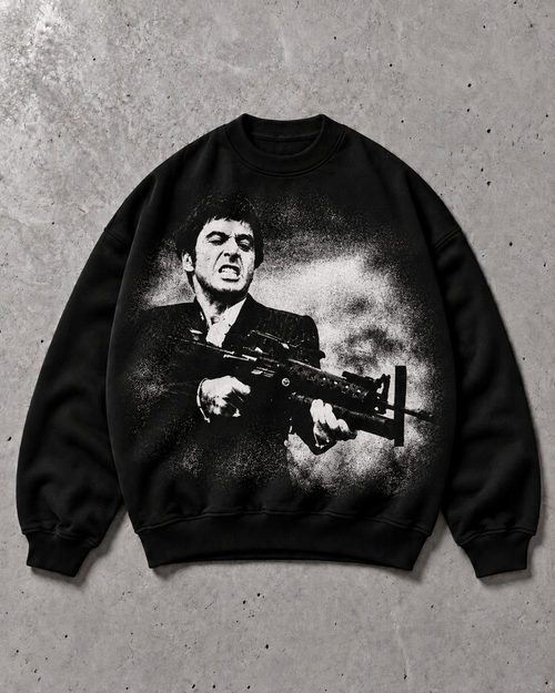 ALCATRAZ CLO FINAL STAND — Oversize Sweatshirt Siyah ürün mockup