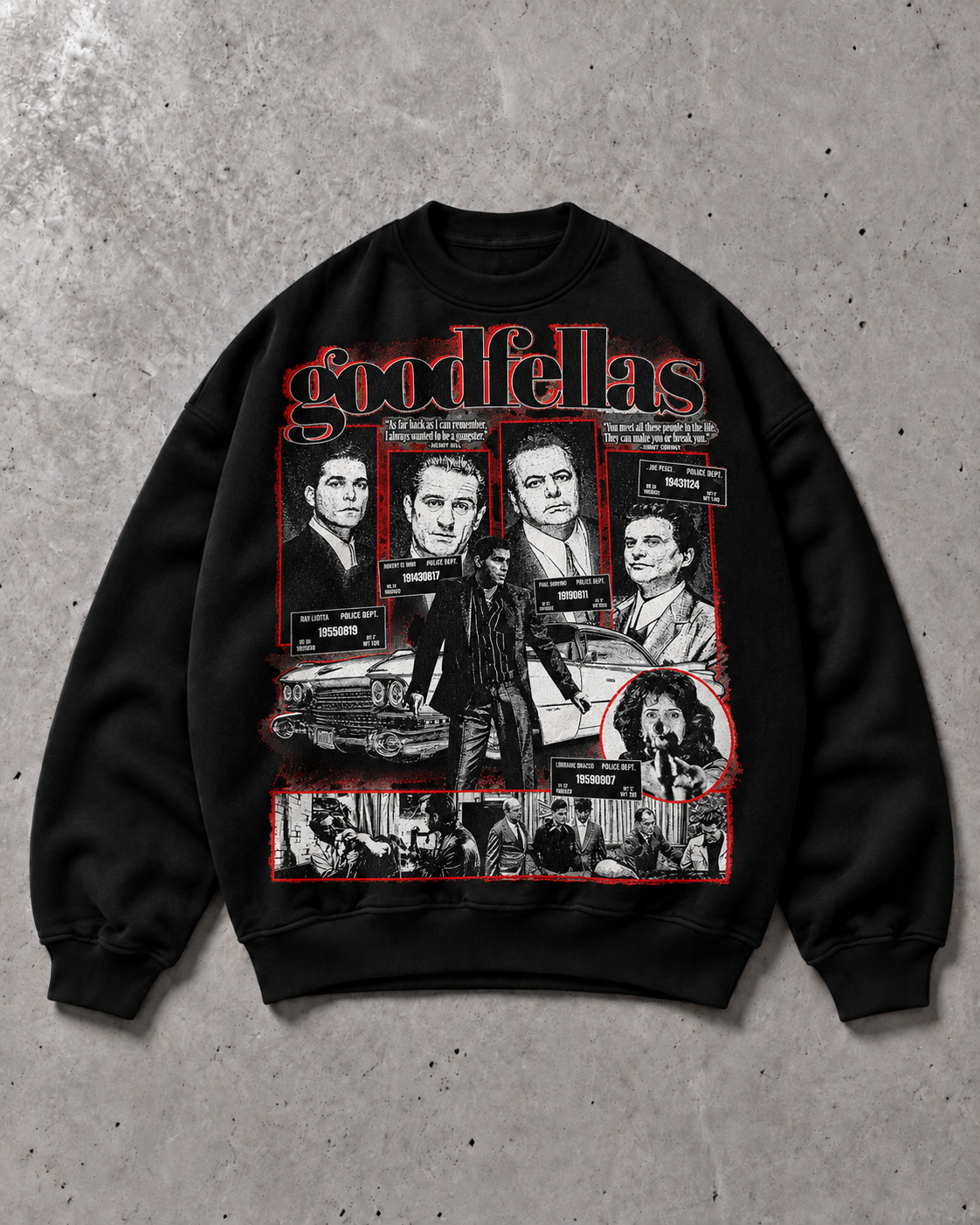 Goodfellas Archive — Crewneck Sweatshirt - Black - ön baskı