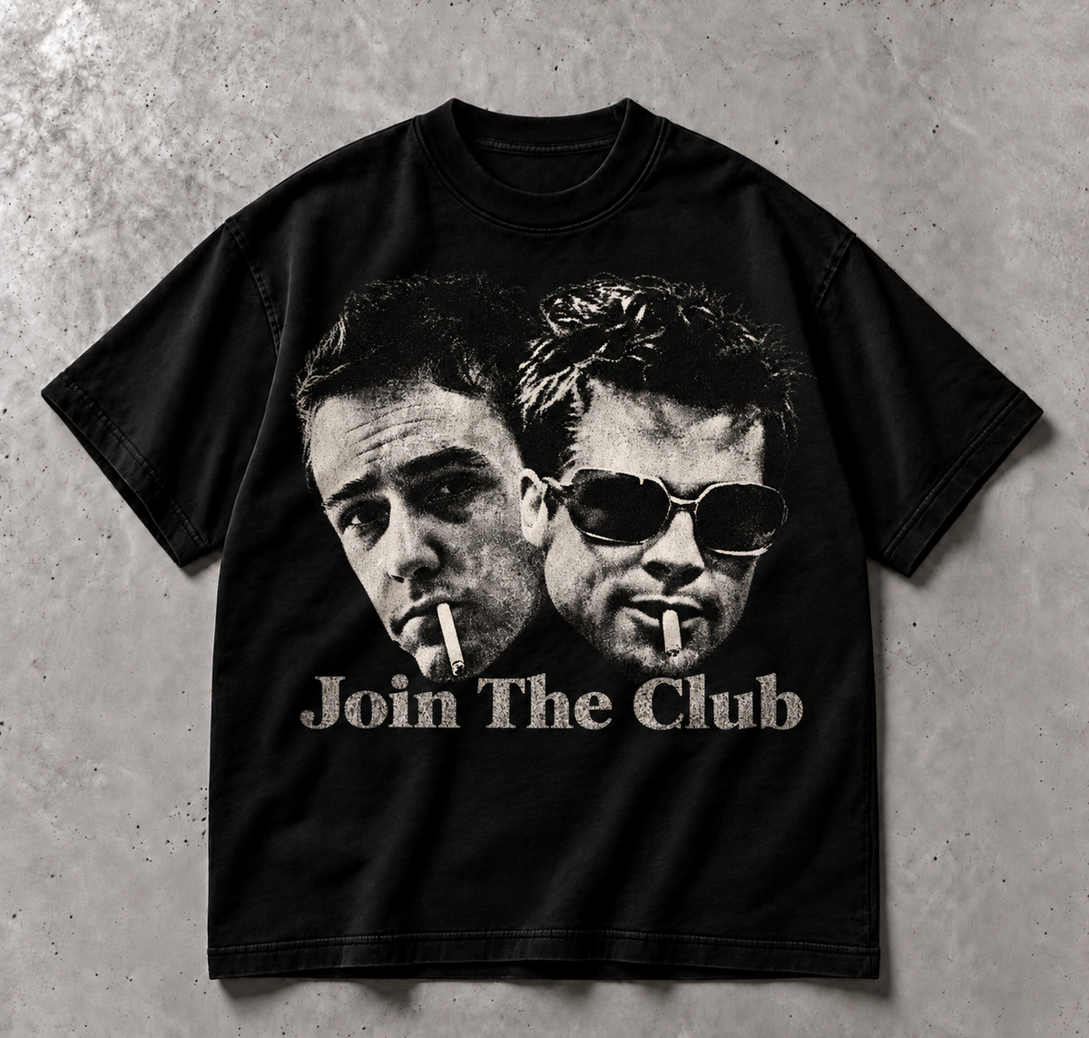 Join The Club — Boxy Fit T-Shirt - Black - ön baskı