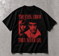 ALCATRAZ CLO THE EYES NEVER LIE — Boxy Fit T-Shirt Siyah ürün mockup